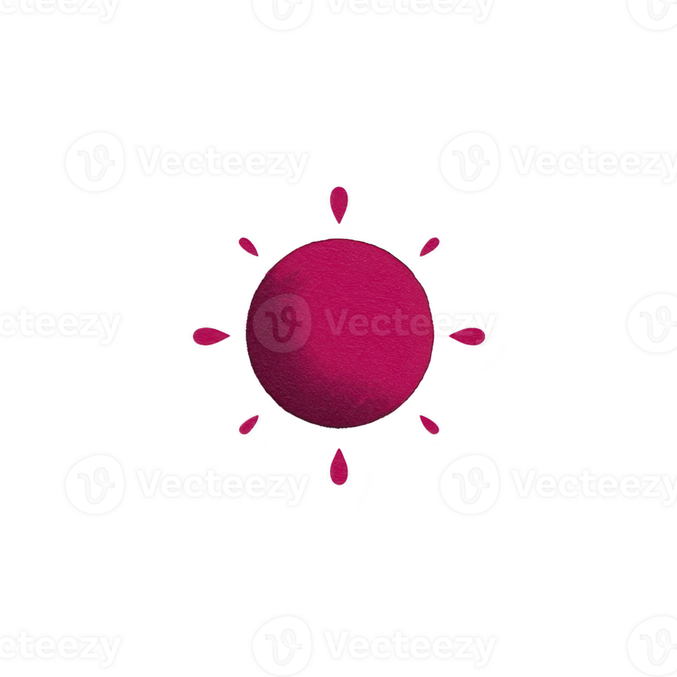Vibrant pink circle with teardrop shapes radiating outward, resembling sunburst design. bold color and simple geometric pattern create striking visual effect png