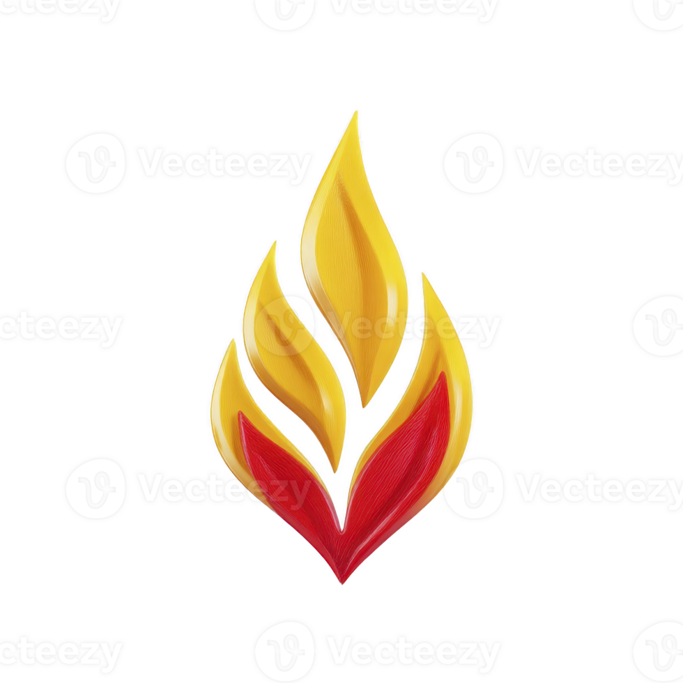 This features stylized flame design with vibrant yellow and red colors, creating dynamic and energetic appearance. flame shape is abstract and artistic, conveying warmth and intensity png