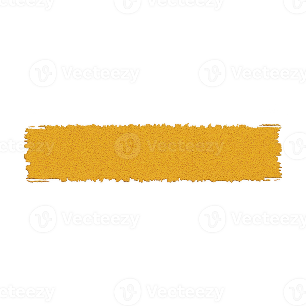 Textured yellow brushstroke on transparent background, evoking creativity and artistic expression. rough edges add dynamic and organic feel, perfect for design projects png