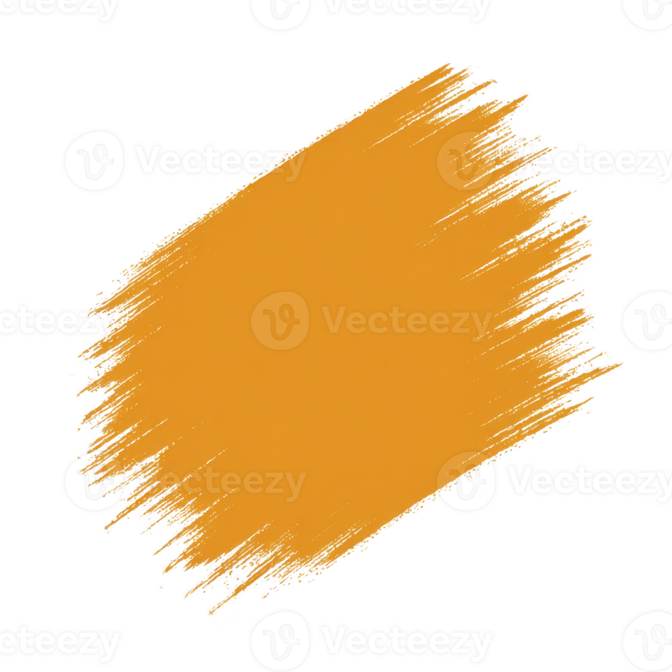 Abstract orange brushstroke on transparency background creates bold and artistic visual. textured paint stroke adds dynamic and creative element to design png