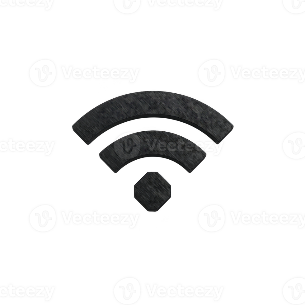 Black Wi Fi symbol on transparency background represents wireless internet connectivity. icon is simple and minimalistic, often used in digital and print media to indicate network access png