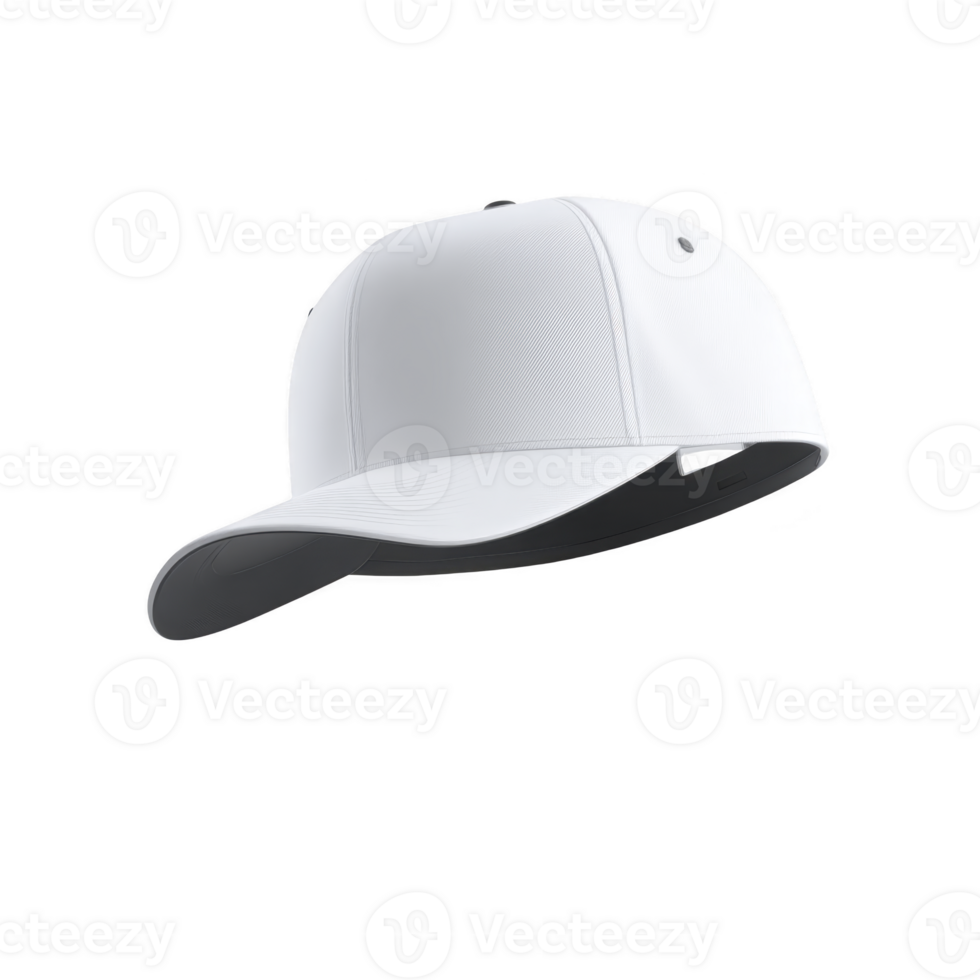 White baseball cap with curved brim and adjustable strap, isolated on transparency background. cap is simple and stylish, suitable for casual wear or sports activities png
