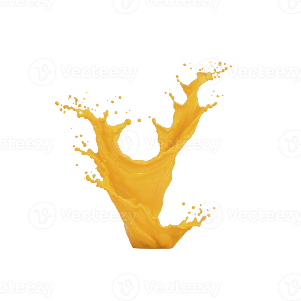 Vibrant splash of orange liquid forms dynamic V shape against transparency background, capturing motion and energy. vivid color and fluid motion create striking visual effect png