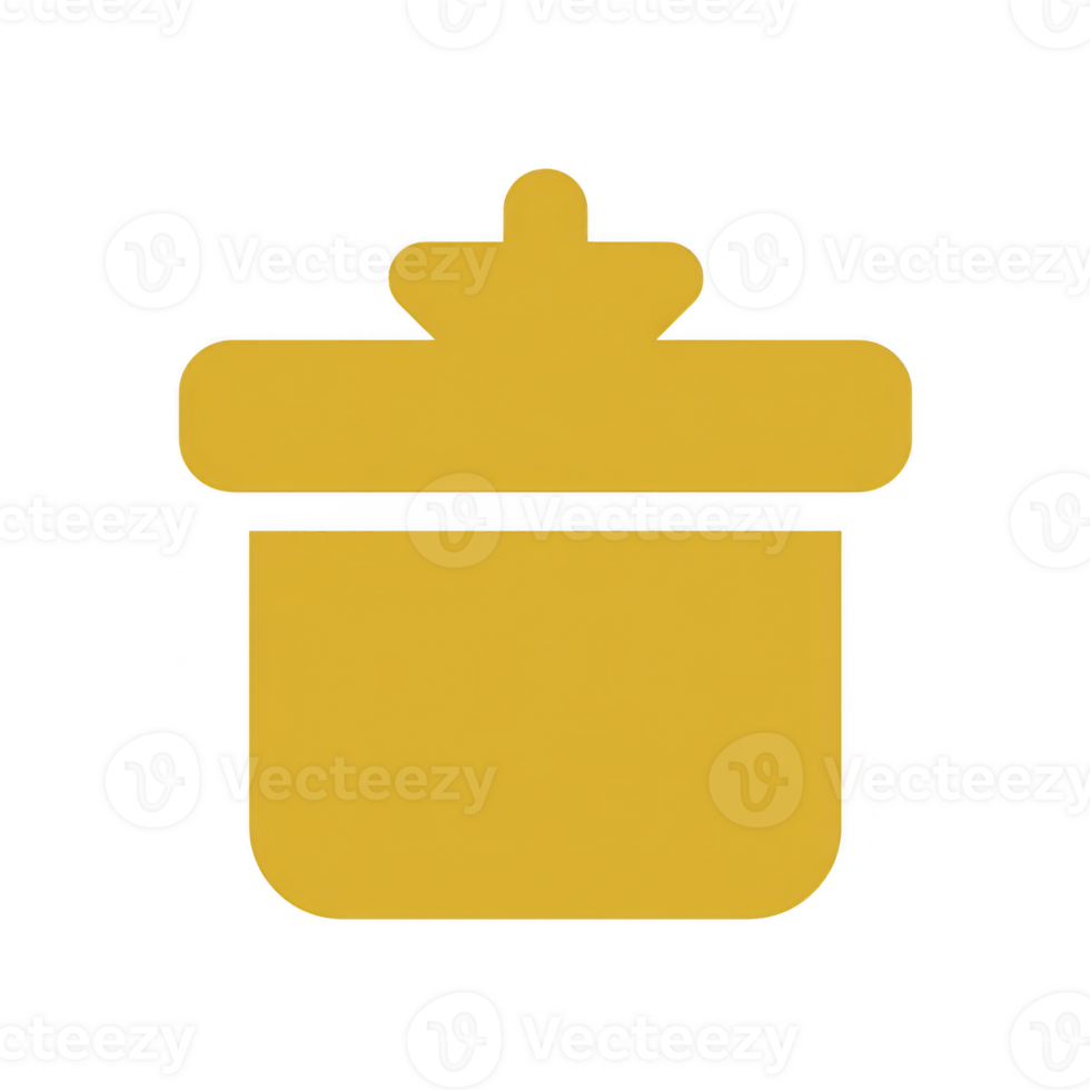 Yellow silhouette of cooking pot with lid, symbolizing cooking or kitchen activities. simple design conveys sense of warmth and home cooking png