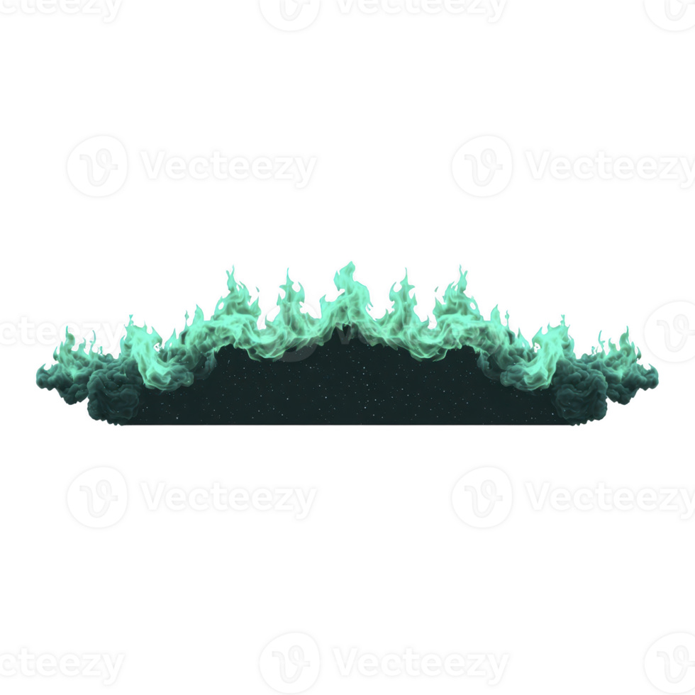 Vibrant green flame with dynamic, flowing shape creates striking visual effect against transparency background, evoking sense of mystery and energy png