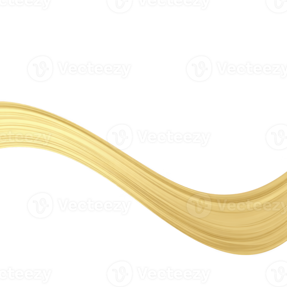Smooth, flowing golden wave on transparent background creates sense of elegance and fluidity. abstract design is ideal for creative projects, adding touch of sophistication png