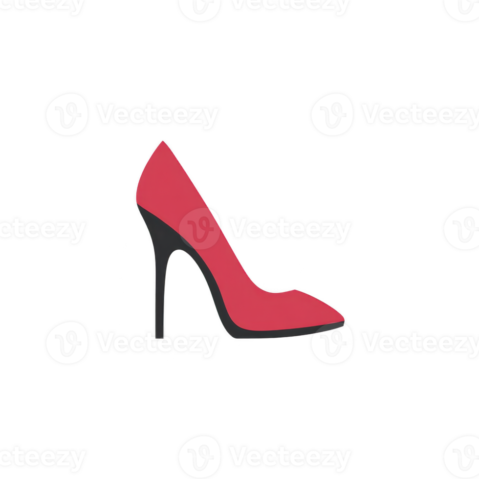 Stylish red high heel shoe with sleek black stiletto heel, perfect for formal occasions or night out. elegant design adds touch of sophistication to any outfit png