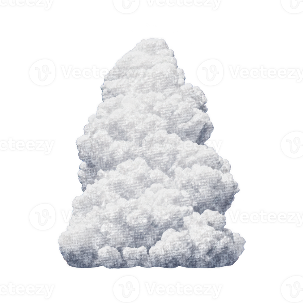 Large, fluffy white cloud with textured appearance, resembling cumulus cloud, stands against transparent background. cloud soft, billowy form evokes sense of calm and serenity png