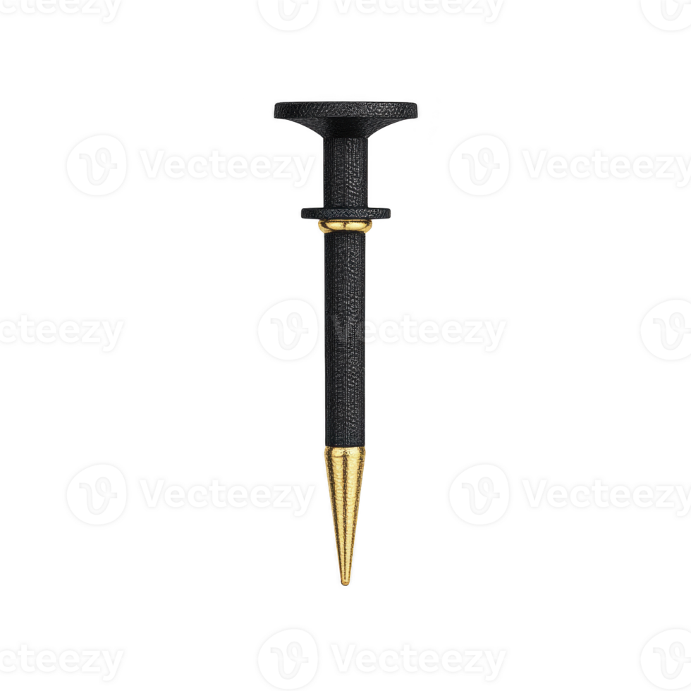 Black and gold pogo stick with textured handle and footrests, designed for jumping and exercise. sleek design combines functionality with style, making it suitable for outdoor fun png
