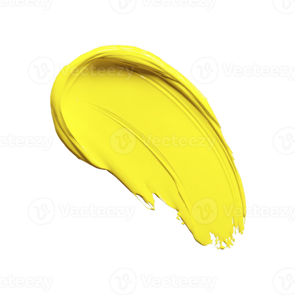 Vibrant yellow paint stroke on transparency background, showcasing smooth texture and dynamic shape. bold color and fluid form create striking visual impact png