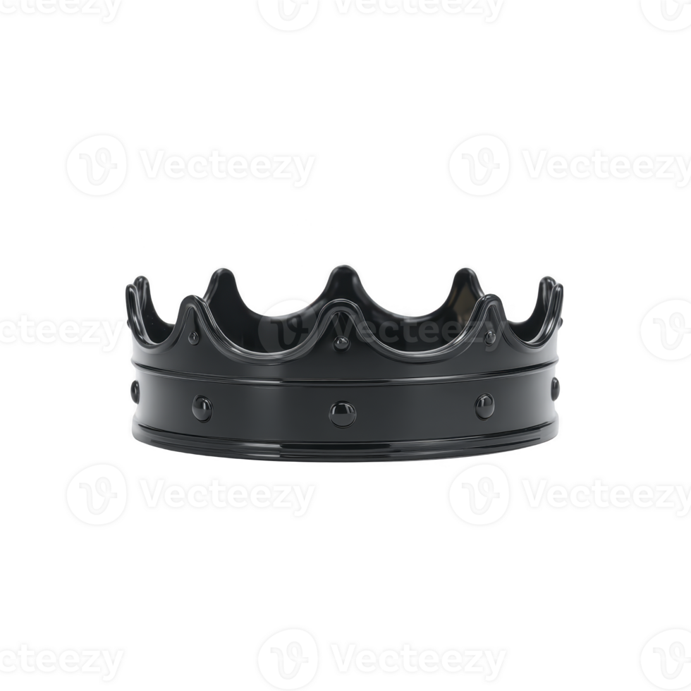 Black crown with sleek, minimalist design, featuring smooth curves and subtle detailing, symbolizing elegance and authority. crown dark hue adds modern, sophisticated touch png