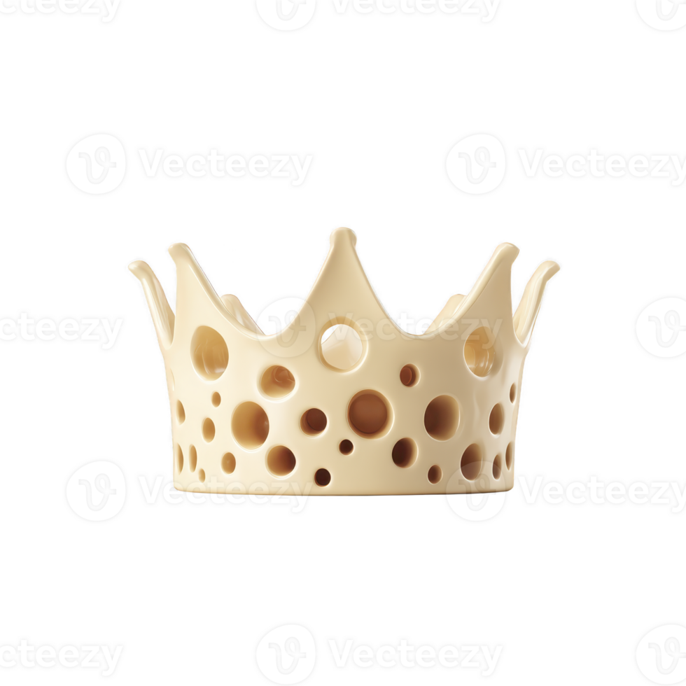 Decorative crown with unique design featuring circular cutouts, crafted from smooth, cream colored material. crown modern and artistic style adds touch of elegance png