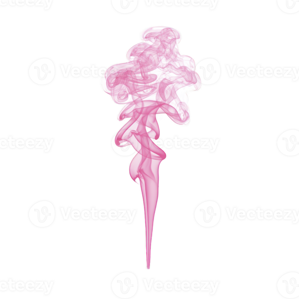 Swirling pink smoke plume rises gracefully against transparency background, creating ethereal and artistic effect. delicate wisps form intricate patterns, evoking sense of mystery and elegance png