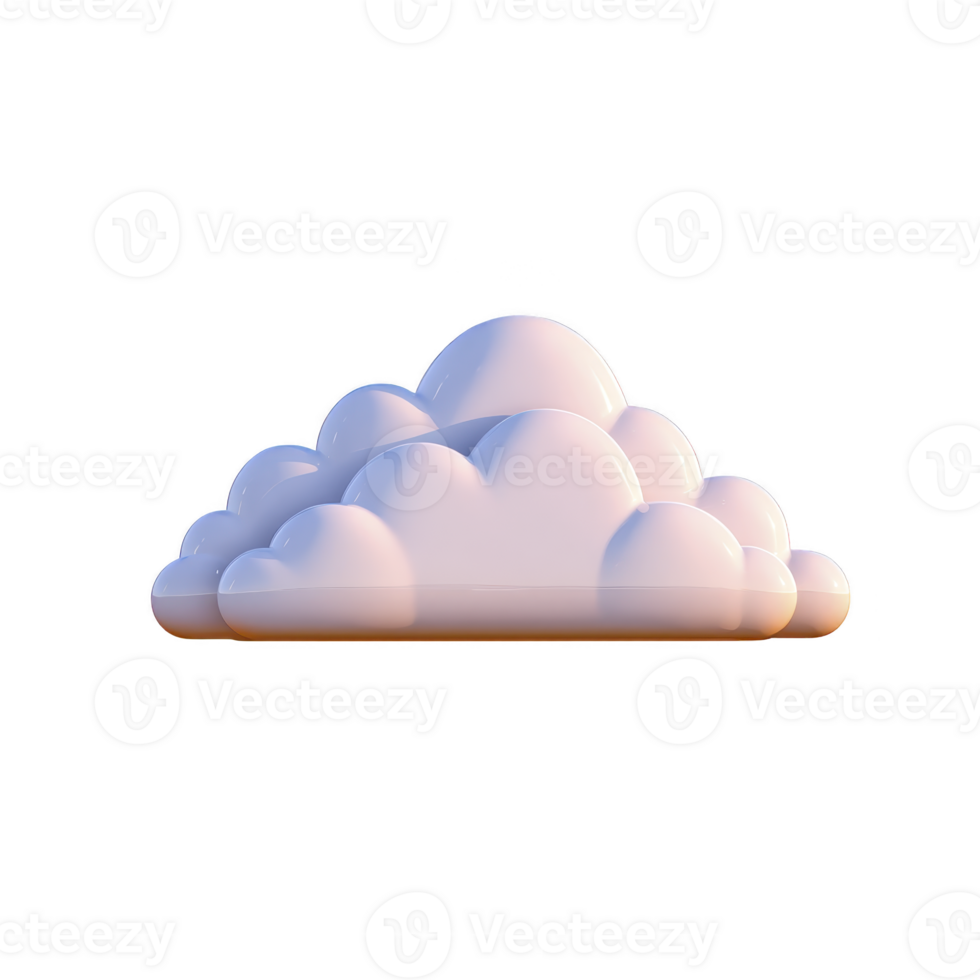 Fluffy, cartoon style cloud illustration with soft, rounded edges and smooth texture, set against transparent background. cloud appears light and airy, evoking sense of calm and serenity png