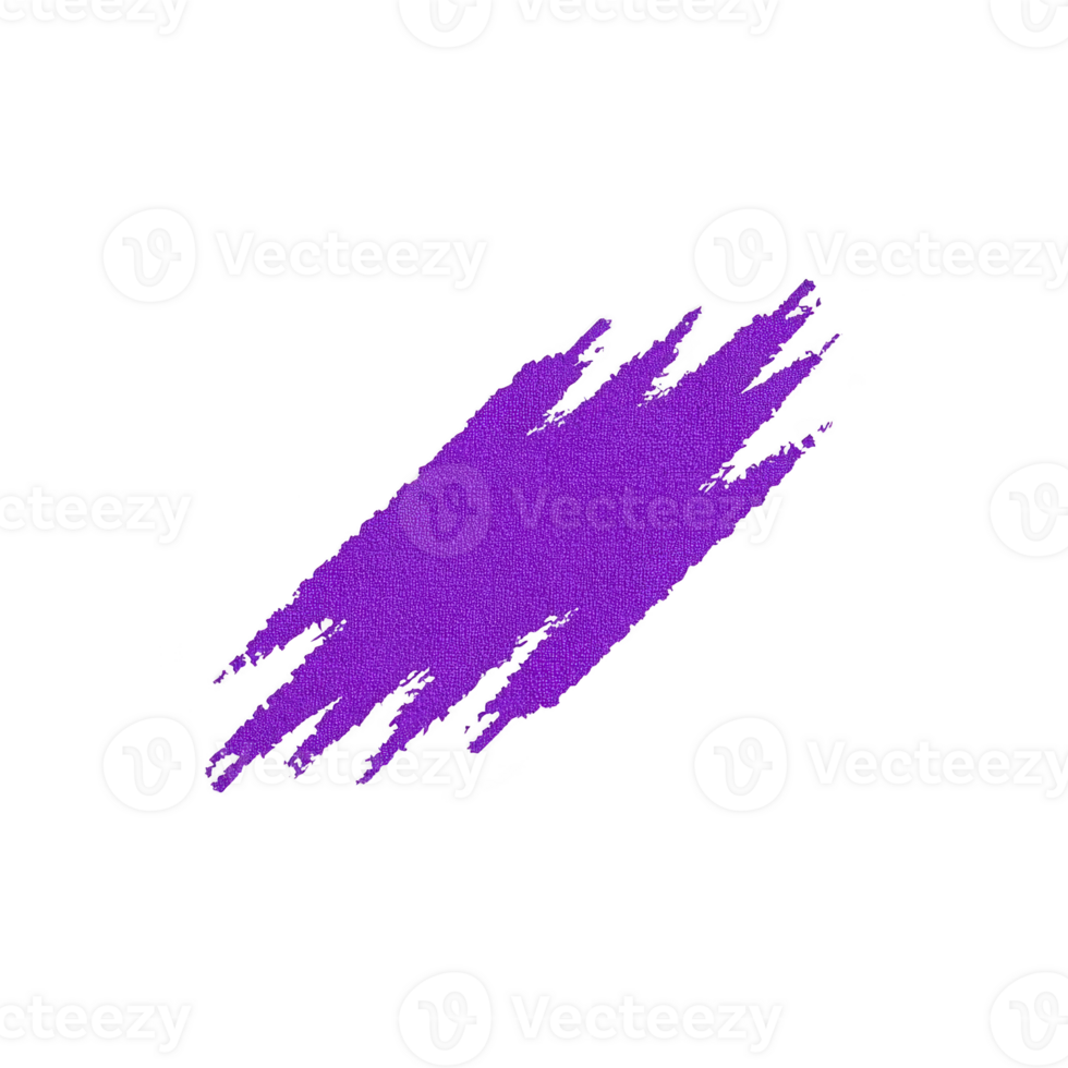 Vibrant purple paintbrush stroke on transparent background, showcasing textured and artistic design. bold color and dynamic shape create striking visual effect png