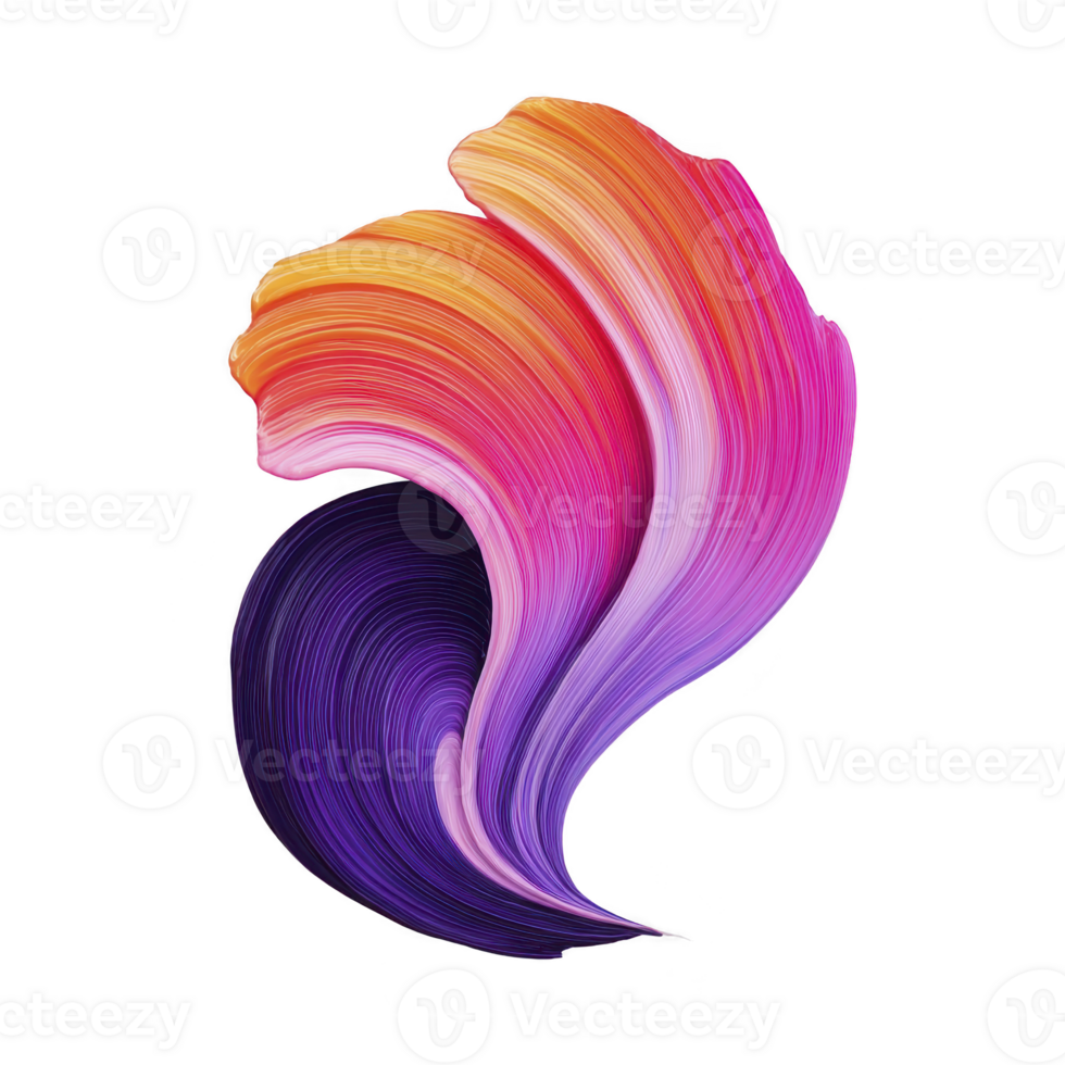 Vibrant abstract swirl of colorful brushstrokes creates dynamic and energetic design, featuring shades of orange, pink, and purple. flowing lines suggest movement and creativity png