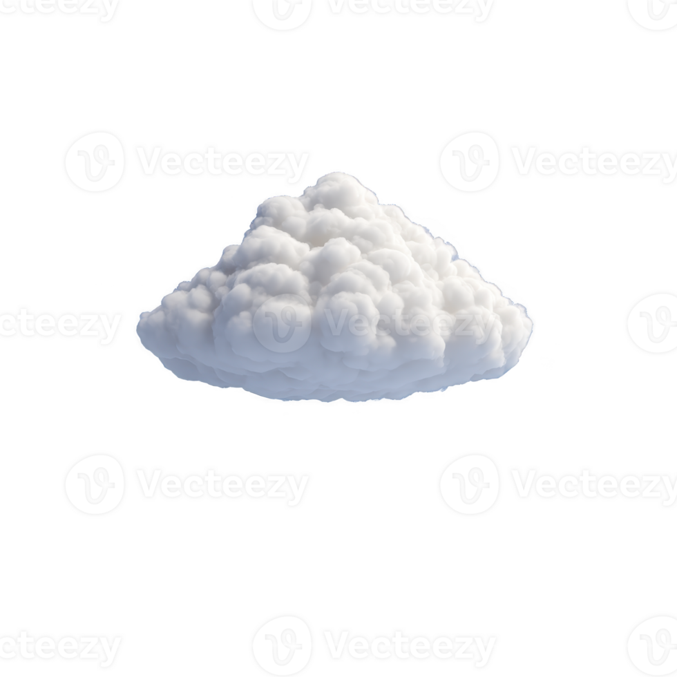 Fluffy white cloud floats against clear background, showcasing its soft and airy texture. cloud appears puffy and light, evoking sense of calm and tranquility png