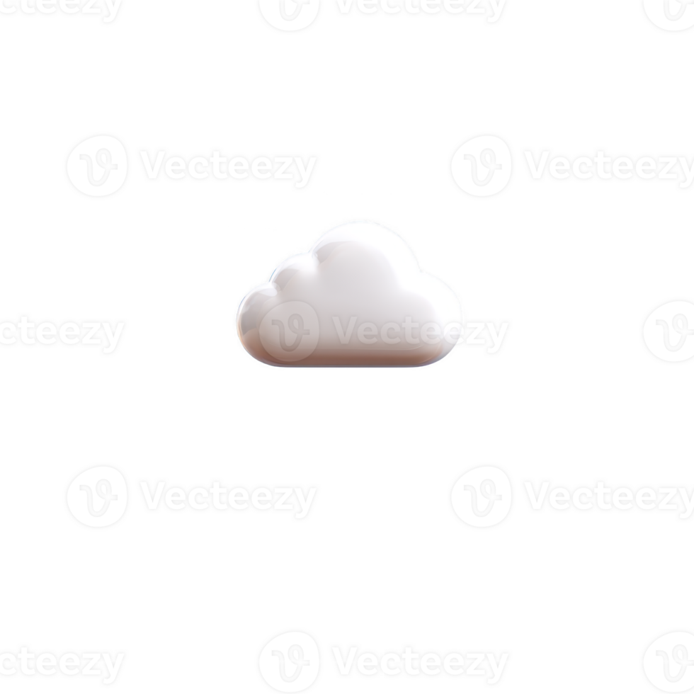 Simple white cloud icon on transparent background, symbolizing weather or cloud computing. minimalist design is ideal for digital applications or graphic projects png