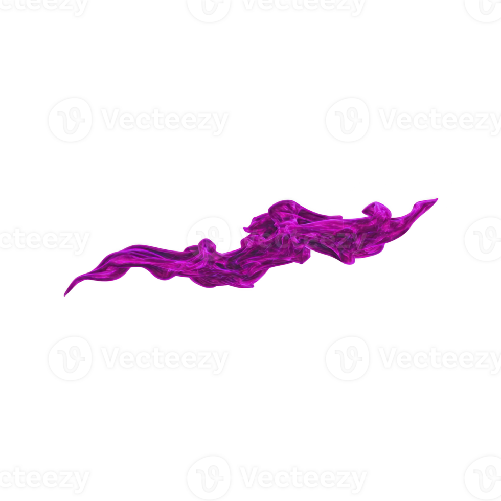 Vibrant, swirling purple smoke trail on transparent background creates dynamic and mystical effect. ethereal design is perfect for creative projects and digital art png