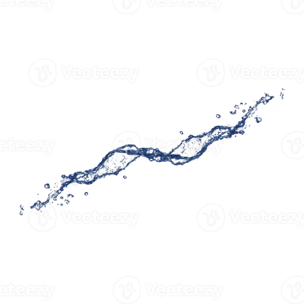 Dynamic splash of water captured mid air, showcasing fluid motion and intricate droplets against transparent background. image conveys sense of freshness and energy png