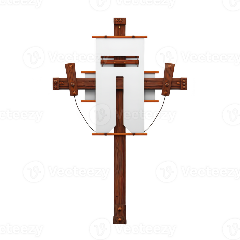 Wooden easel with adjustable supports and blank canvas is displayed, showcasing classic design for artists. structure is sturdy, with visible joints and natural wood finish, ideal for painting png