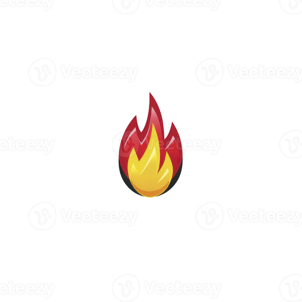 Vibrant flame icon with red and yellow colors symbolizes energy and warmth, often used to represent fire or heat. design is simple yet striking, conveying intensity and passion png