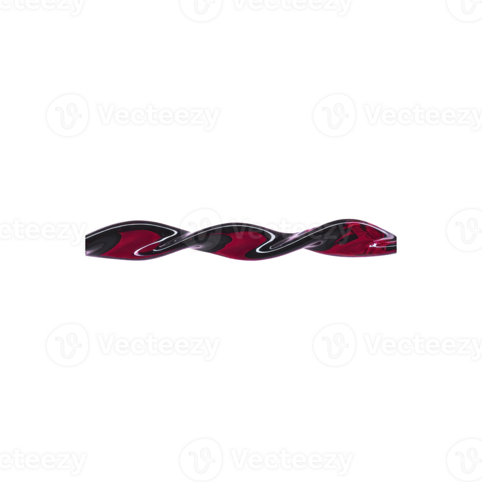 Red and black wavy hair clip with glossy finish, designed for stylish hair decoration. clip features unique wave pattern, adding touch of elegance to any hairstyle png