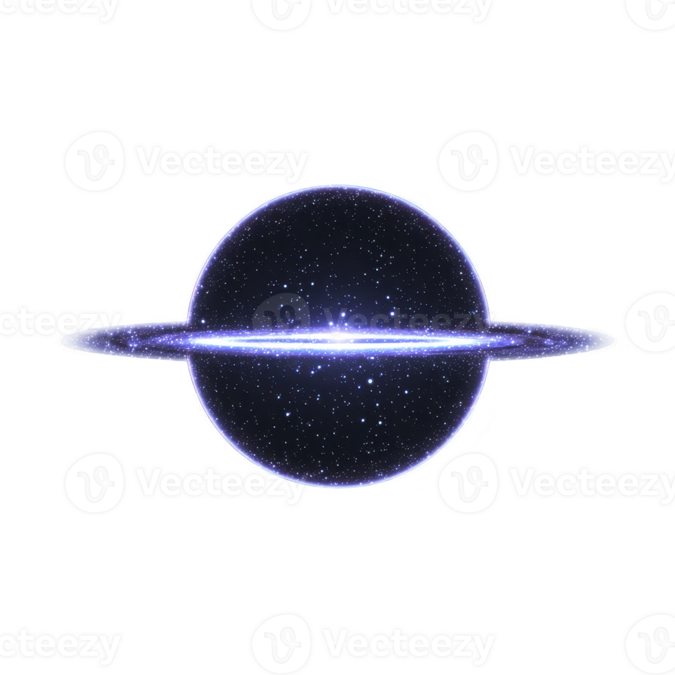 Glowing, ethereal ring encircles luminous sphere, resembling cosmic phenomenon in deep space. image evokes sense of mystery and wonder, with starry backdrop enhancing its celestial theme png