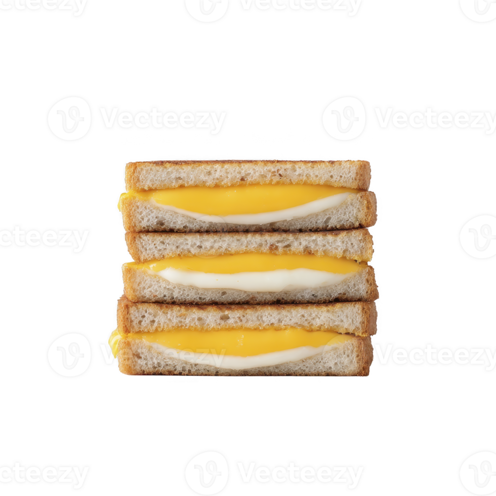 Stack of grilled cheese sandwiches with melted cheese oozing between slices of toasted bread, creating delicious and comforting snack png
