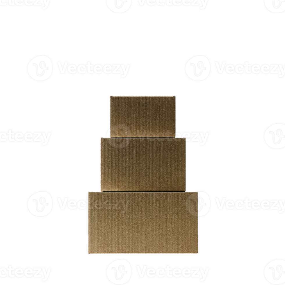 Three stacked brown foam blocks create minimalist and geometric design, perfect for abstract art or modern decor. texture and color add warm, earthy feel to composition png