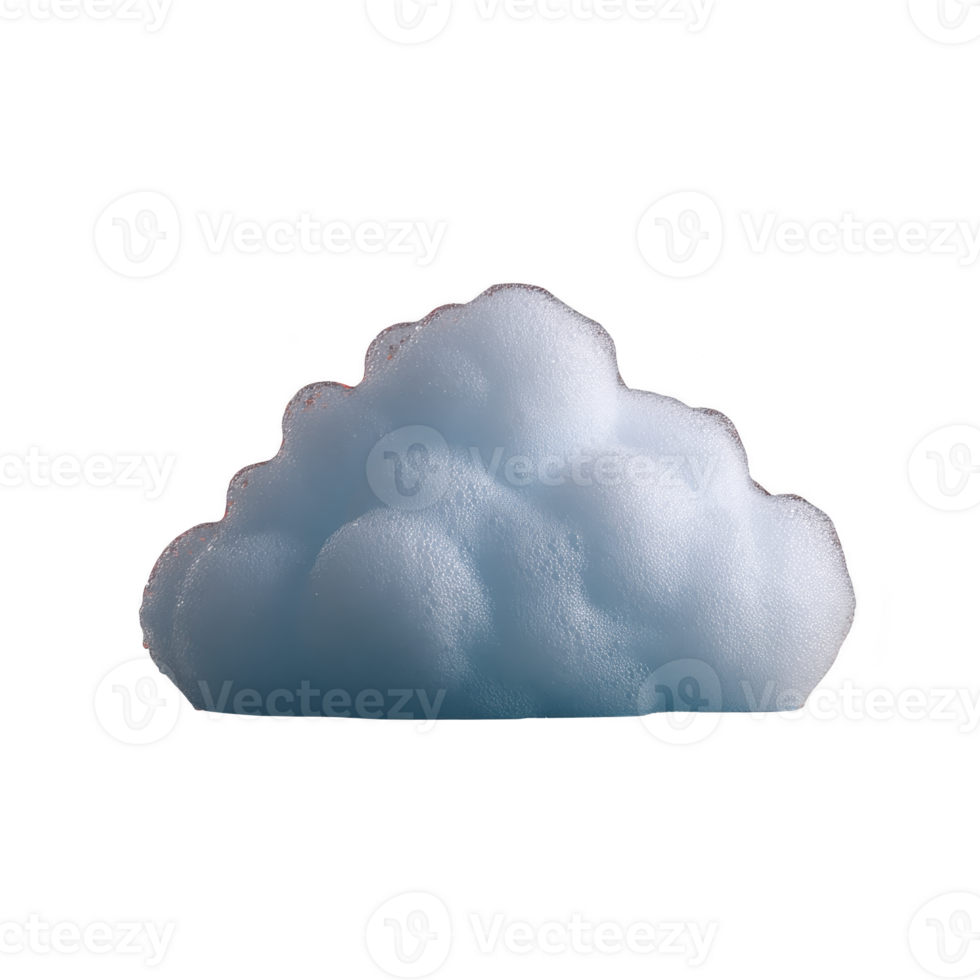 Fluffy, white foam cloud against transparency background creates whimsical and dreamy atmosphere. soft texture and rounded shapes evoke sense of lightness and playfulness png