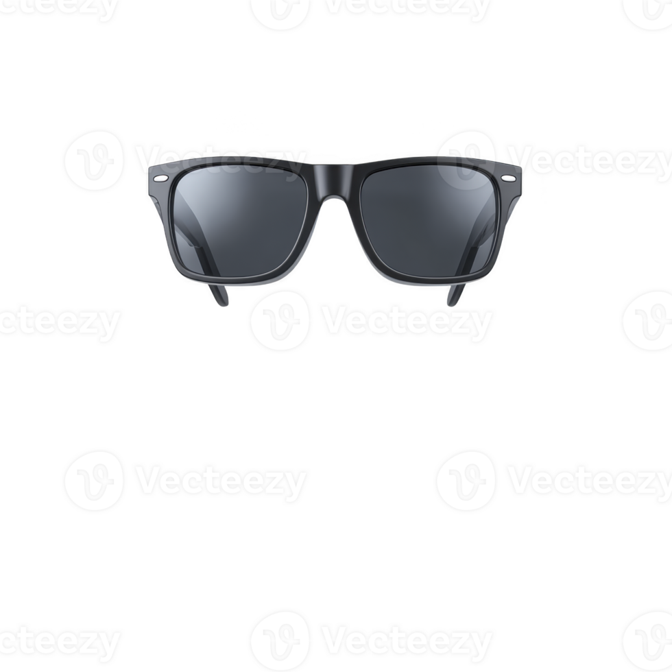 Pair of stylish black sunglasses with classic design, featuring dark lenses and sleek frame, perfect for sunny days and outdoor activities png