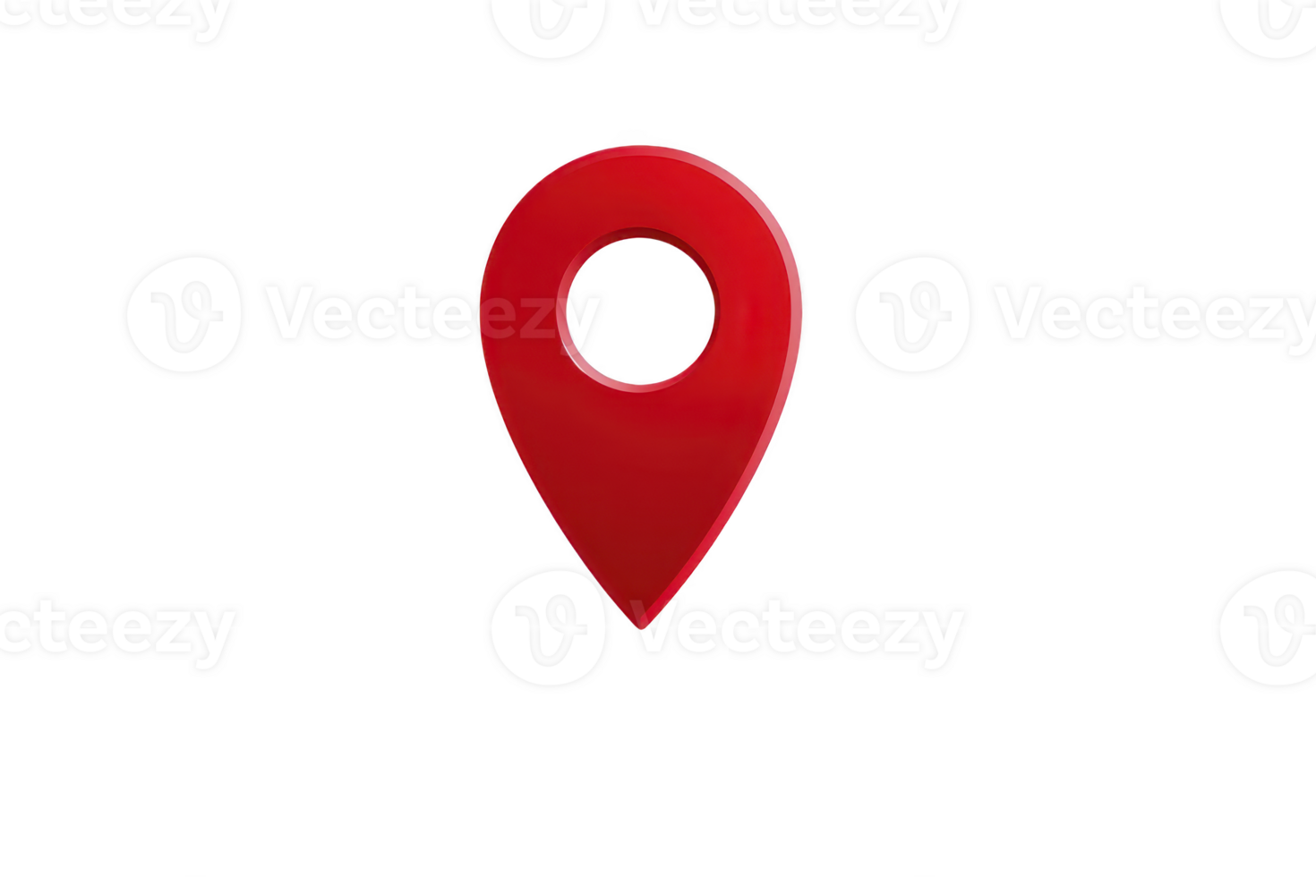 Red location pin icon on transparency background, symbolizing navigation or map markers. pin is simple and modern, often used in digital maps to indicate specific point of interest png