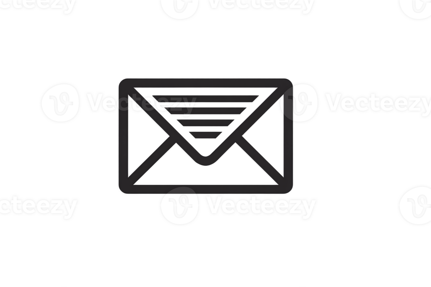 Simple black and white illustration of envelope icon, symbolizing email or messaging, with minimalist design. icon is outlined and features classic envelope shape.envelope icon png
