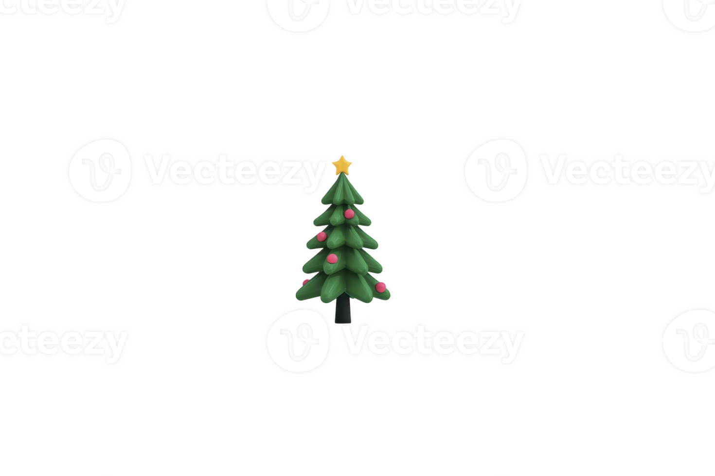 Decorated Christmas tree with star on top stands against plain background, evoking festive and joyful holiday spirit png