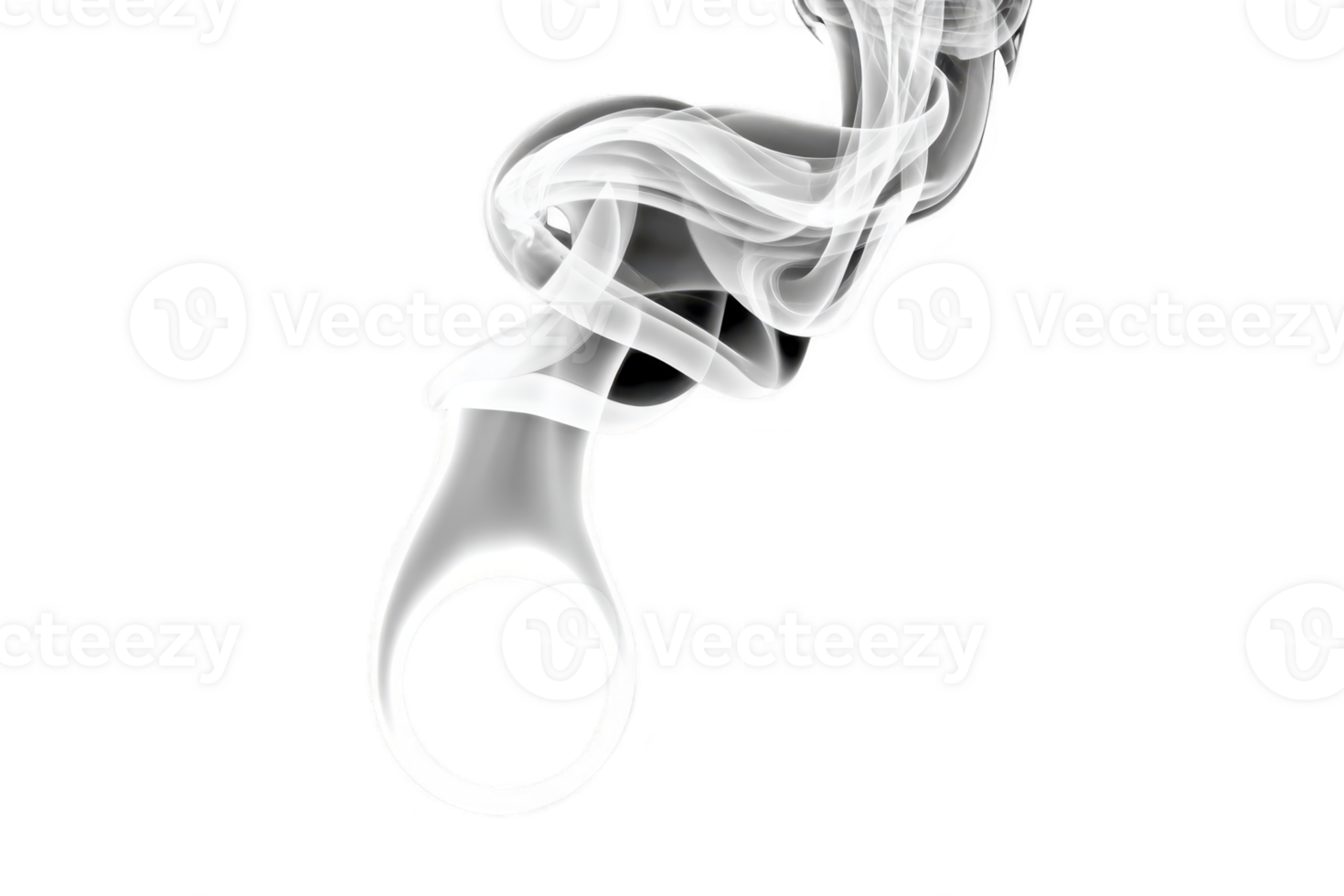 Swirling, ethereal white smoke trail rises gracefully against transparency background, creating mesmerizing and mysterious visual effect png