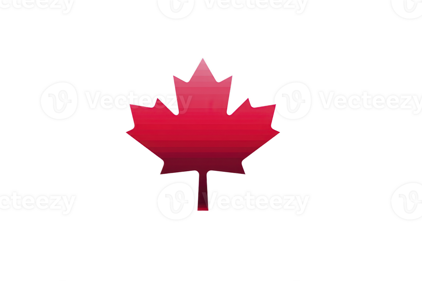 Red maple leaf symbolizing Canada, featuring gradient design on transparent background. This iconic emblem is often associated with Canadian identity and national pride png