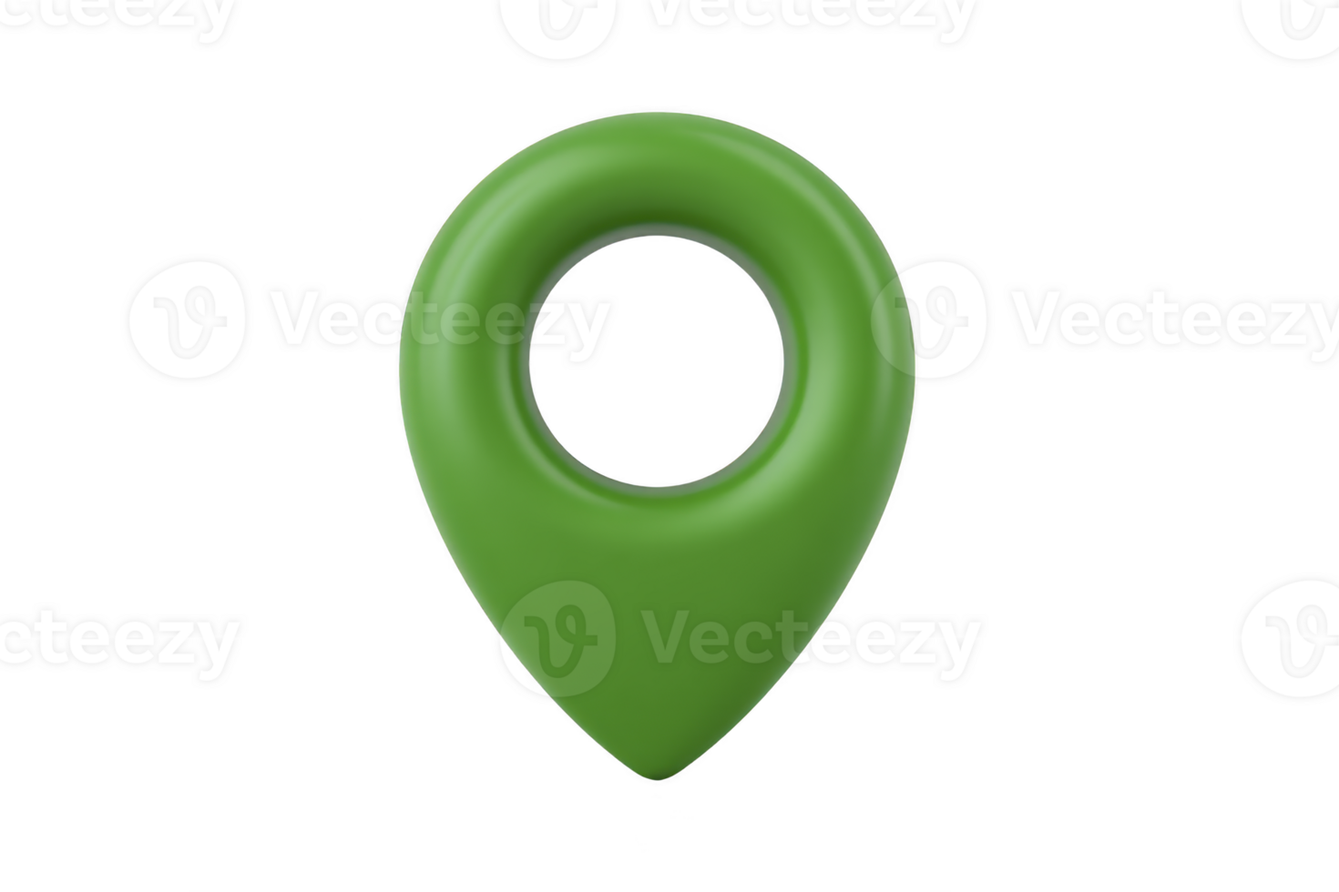 Green 3D location pin icon isolated on transparency background, symbolizing navigation and mapping. pin is smooth and glossy, representing modern digital interface png