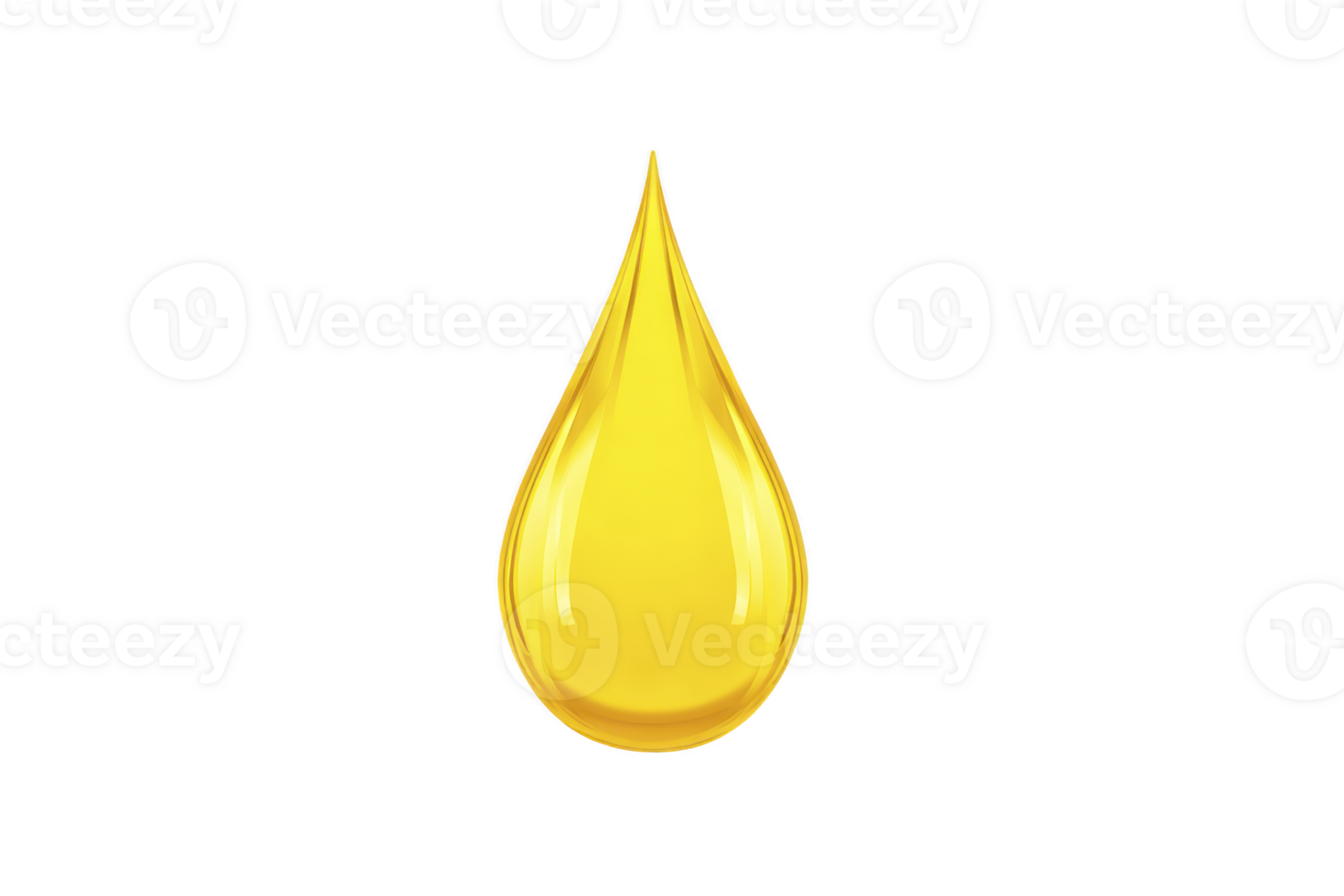 Shiny, golden oil droplet is depicted against plain background, symbolizing purity and richness. droplet smooth surface reflects light, enhancing its vibrant color png