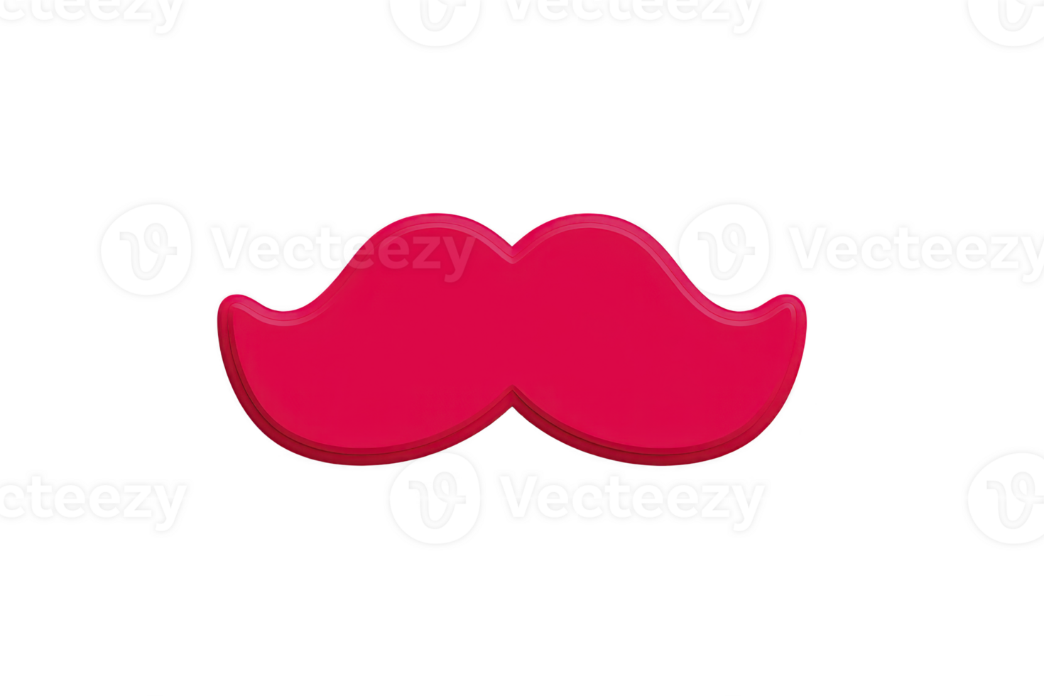 Bright pink mustache shaped object on plain background, symbolizing fun and playfulness. bold color and simple design make it eye catching and whimsical png