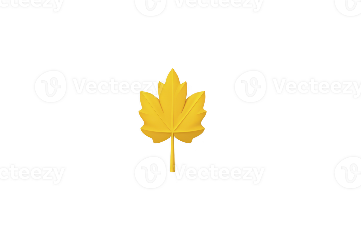 Single yellow maple leaf is centered on plain transparency background, symbolizing autumn and nature beauty. vibrant color and simple design evoke sense of tranquility and change png