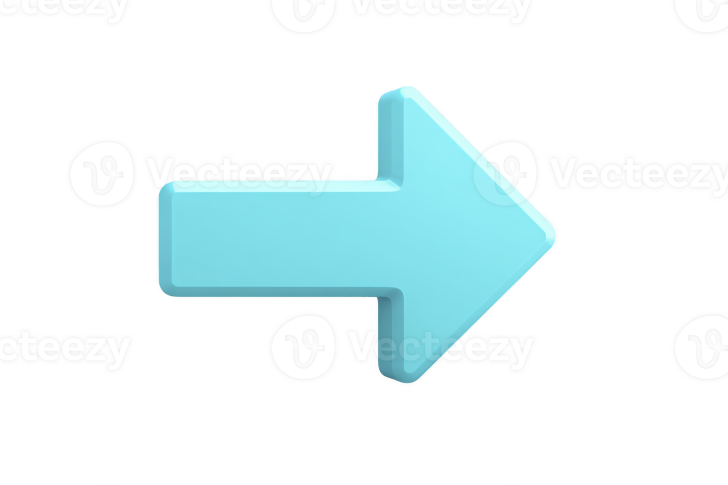 3D blue arrow pointing to right on transparency background, symbolizing direction and movement. arrow has glossy finish, giving it modern and sleek appearance png