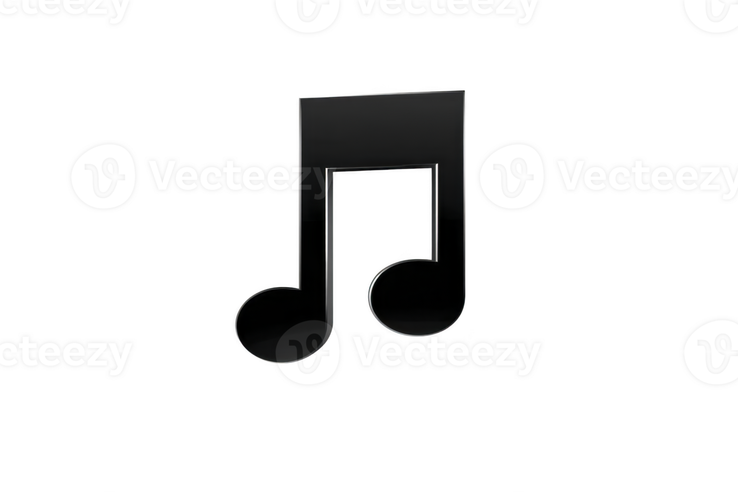 Black musical note icon on transparent background, symbolizing music and sound. simple design is ideal for use in digital media, presentations, or educational materials png