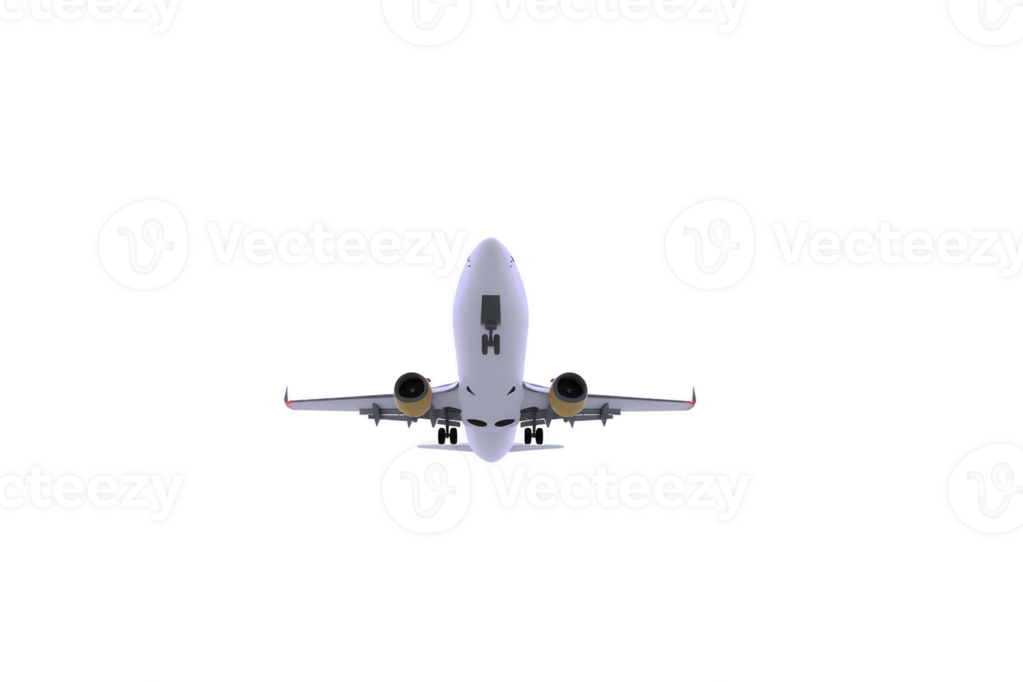 White commercial airplane is flying in sky, viewed from below, showcasing its wings and engines. aircraft is set against clear background, emphasizing its sleek design png
