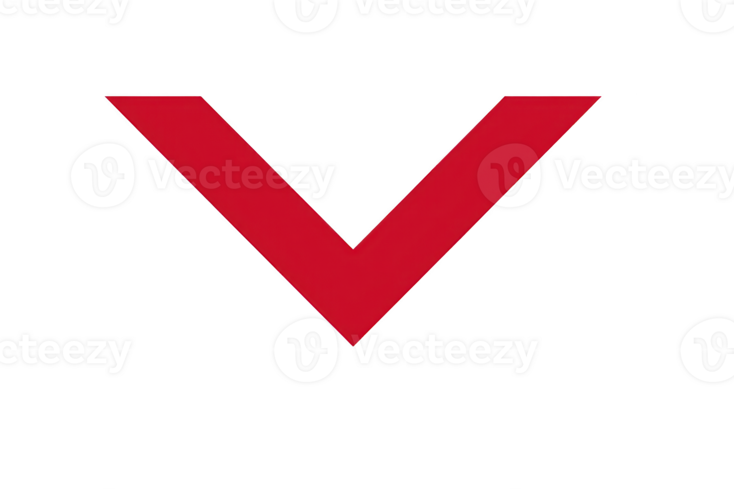 Bold red V shaped design stands out against plain background, creating striking and minimalist visual impact. sharp angles and vibrant color convey sense of energy and direction png