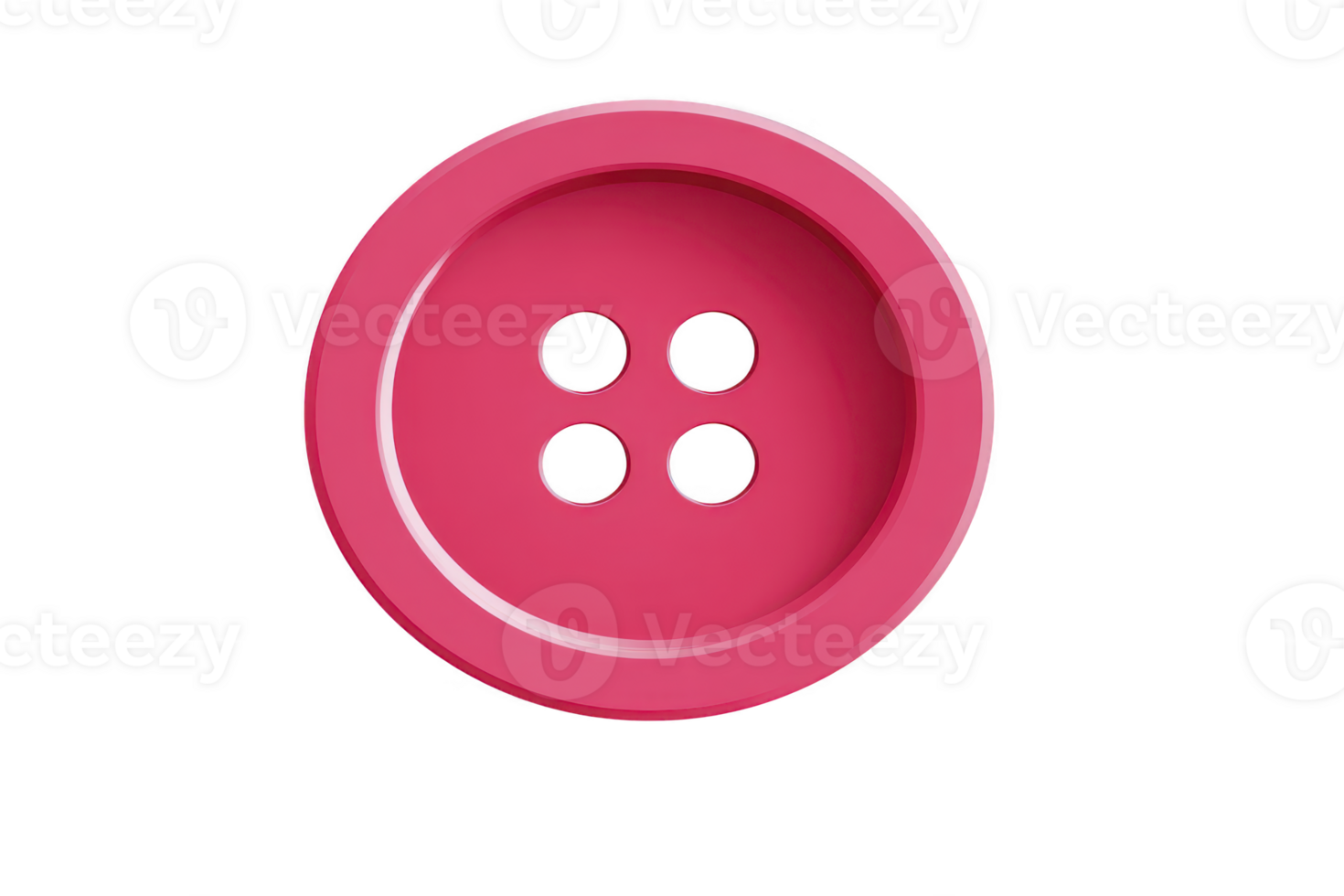 Vibrant pink button with four holes, perfect for sewing or crafting projects, stands out against plain background. Its glossy finish adds touch of elegance png