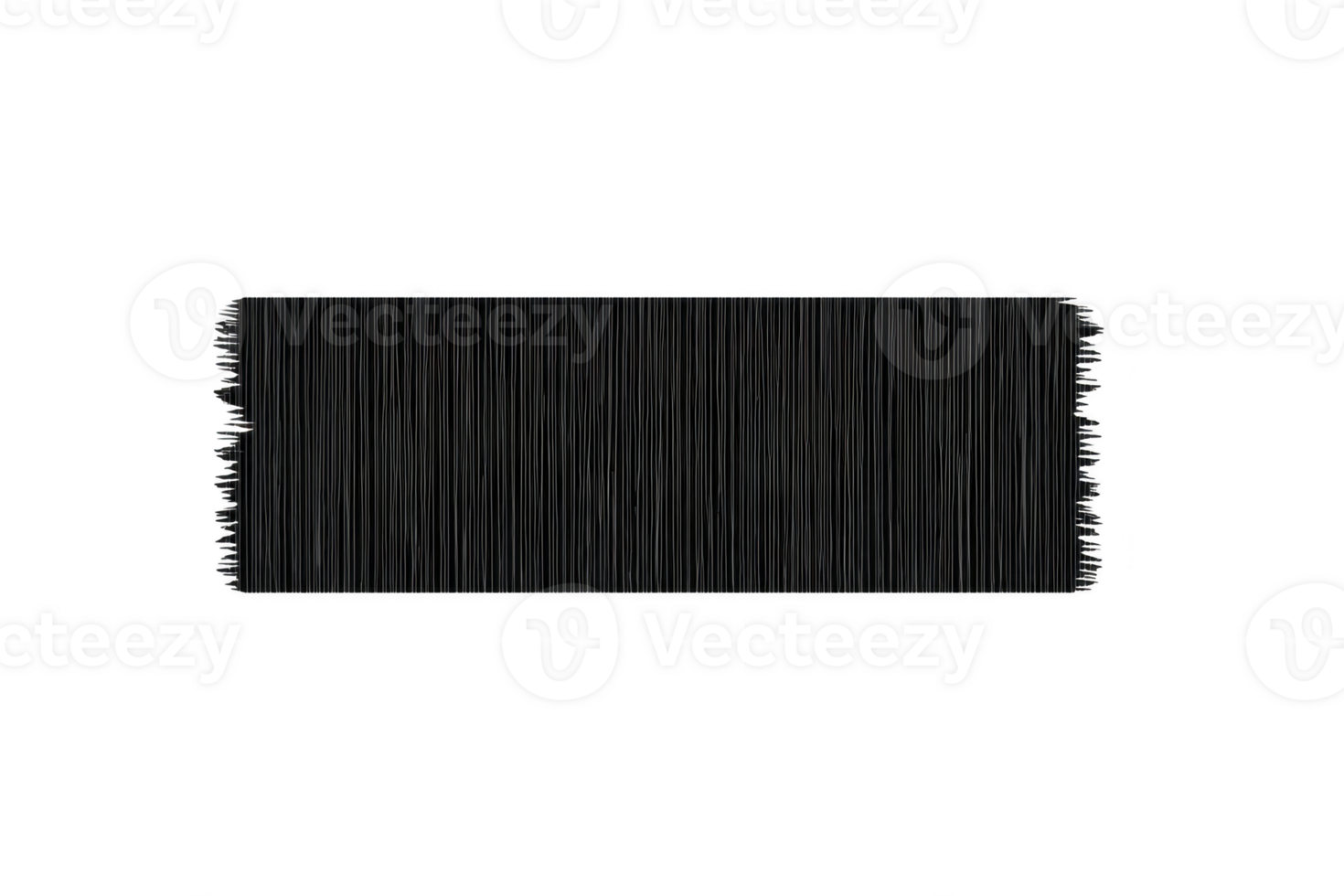 This features black rectangular brush stroke with textured edge, resembling paint or ink stroke transparent background. design is simple and artistic, suitable for creative projects png