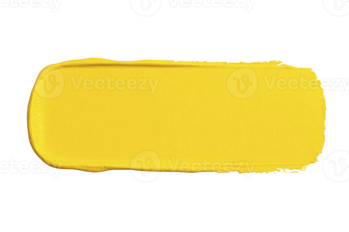 Vibrant yellow paint stroke on transparency background, showcasing smooth texture and bold color. brushstroke is elongated and slightly uneven at edges, adding dynamic feel png