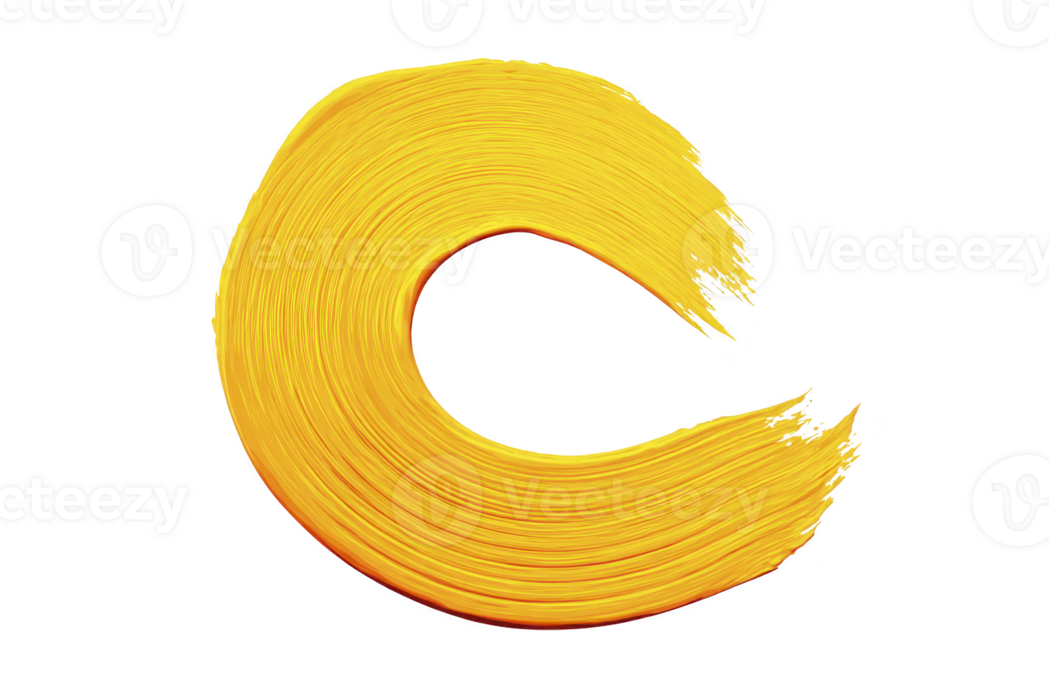 Vibrant yellow brushstroke forms dynamic, curved shape against transparent background, evoking creativity and energy. bold color and fluid motion suggest artistic expression png
