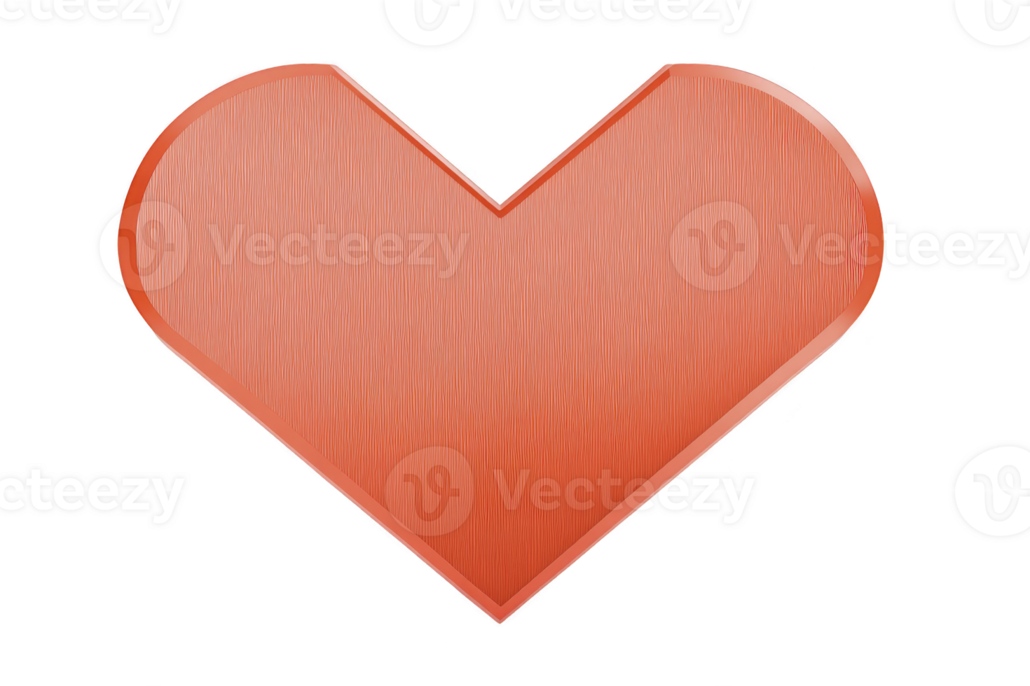 Shiny red heart shape with metallic texture, symbolizing love and affection, isolated on transparency background. heart smooth surface and vibrant color create warm and inviting feel png